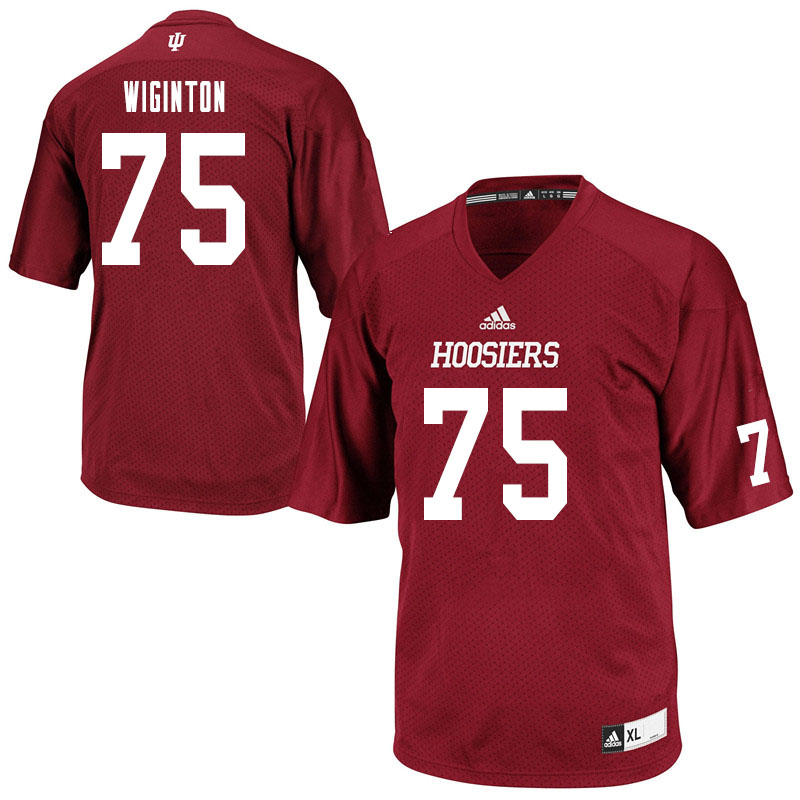 Men #75 Luke Wiginton Indiana Hoosiers College Football Jerseys Sale-Crimson